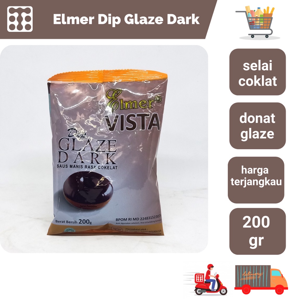 

Elmer Dip Glaze Dark 200 Gram / Topping Donat