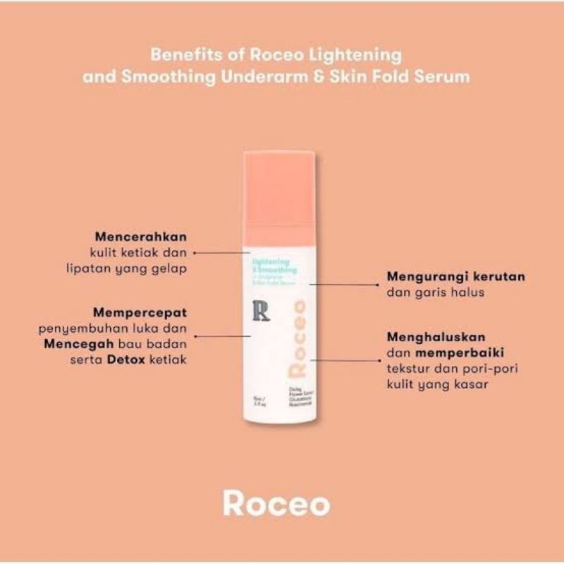 Roceo Lightening and Smoothing underarm serum &amp; skin fold ketiak mencerahkan memutihkan serum underarms