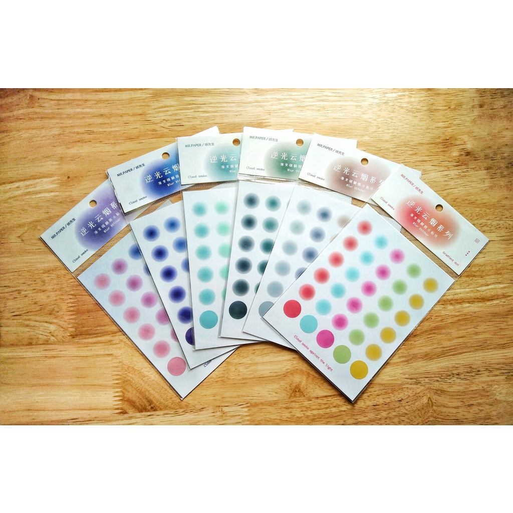 

[DUMBLE] 60 PCS STICKER DOT AESTHETIC ROUND STICKER DECO OMBRE SCRAPBOOK DIY CUTE