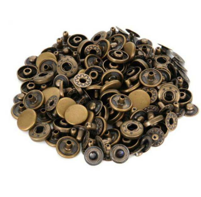 Kancing jepret 100 pcs BONUS ALAT PASANG DIY CARA PASANG KANCING EMAS NIKEL BLACK NIKEL
