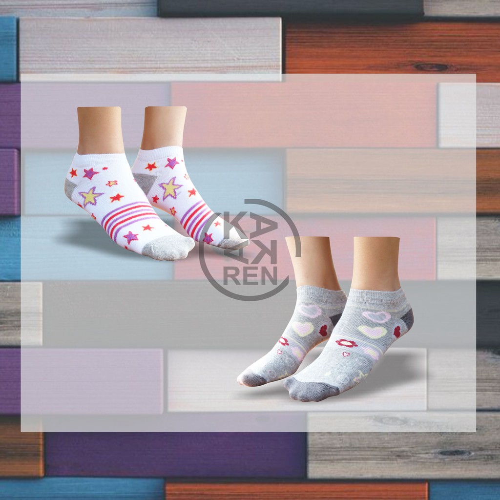 Kakaren Kaos Kaki Pendek Angkel Motif / Ladies A