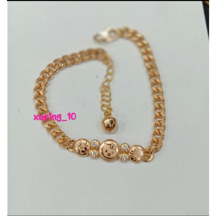 C-9300.Gelang tangan anak anak xuping berlapis emas dengan mata zircon.