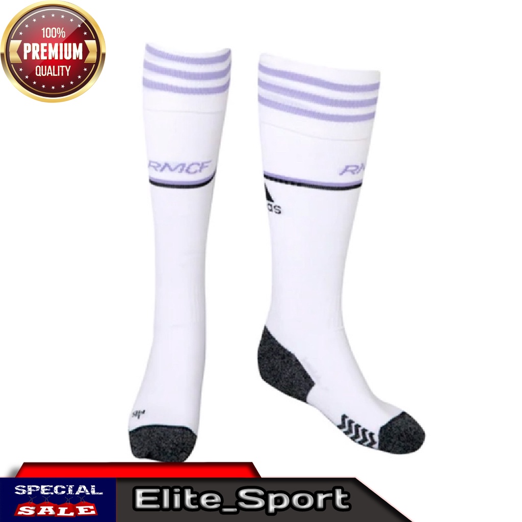 KAOS KAKI REAL MADRID HOME 2022/2023 GRADE-0RI KUALITAS TERBAIK | Kaus Kaki Stadion Rumah REAL MADRI