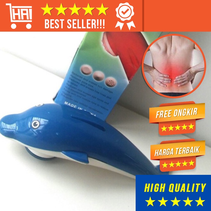 [100% ORI] ALAT PIJAT REFLEKSI DOLPHIN MASSAGER PALING BAGUS ALAT PIJAT GETAR TUBUH ELEKTRIK USB