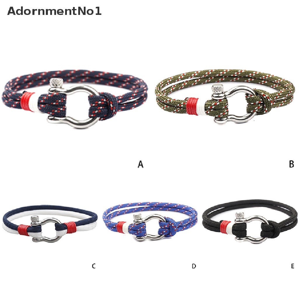 (AdornmentNo1) Gelang Tangan Tali Motif Anyam + Manik-Manik Untuk Aksesoris Pria / Wanita / Survival