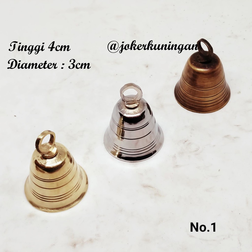Bel Lonceng Klintingan Krincingan Kuningan Unyil Motif Garis /  Bel pendaki gunung No.1