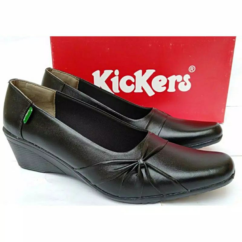 Sepatu kickers - sepatu pantofel wanita bahan kulit asli 507