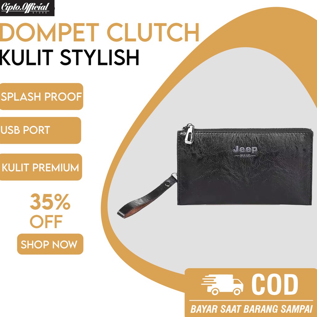 Dompet Clutch Pria/wanita Panjang Lipat tipis Kulit Simpel Distro cowok/cewek laki import murah