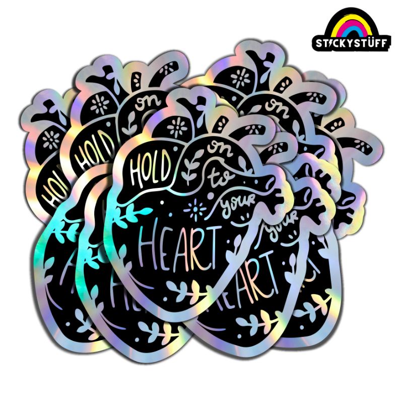 

Hold on to Your Heart Hologram Sticker | Vinyl Waterproof Decoration Case Handphone - Laptop - Helm