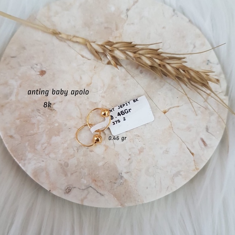Anting emas anak model bola/apolo emas asli kadar 8K/375