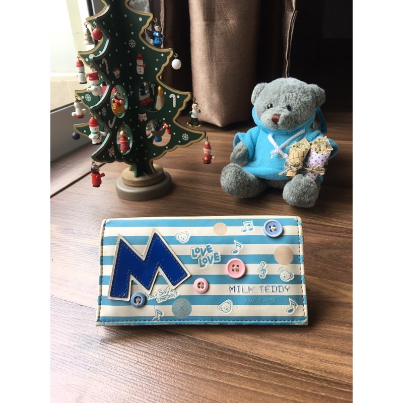 Milk Teddy Wallet Baby Blue Flap