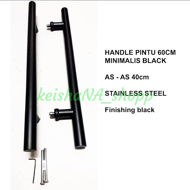 handle pintu gagang pintu minimalis ss 60cm as 40 black mate