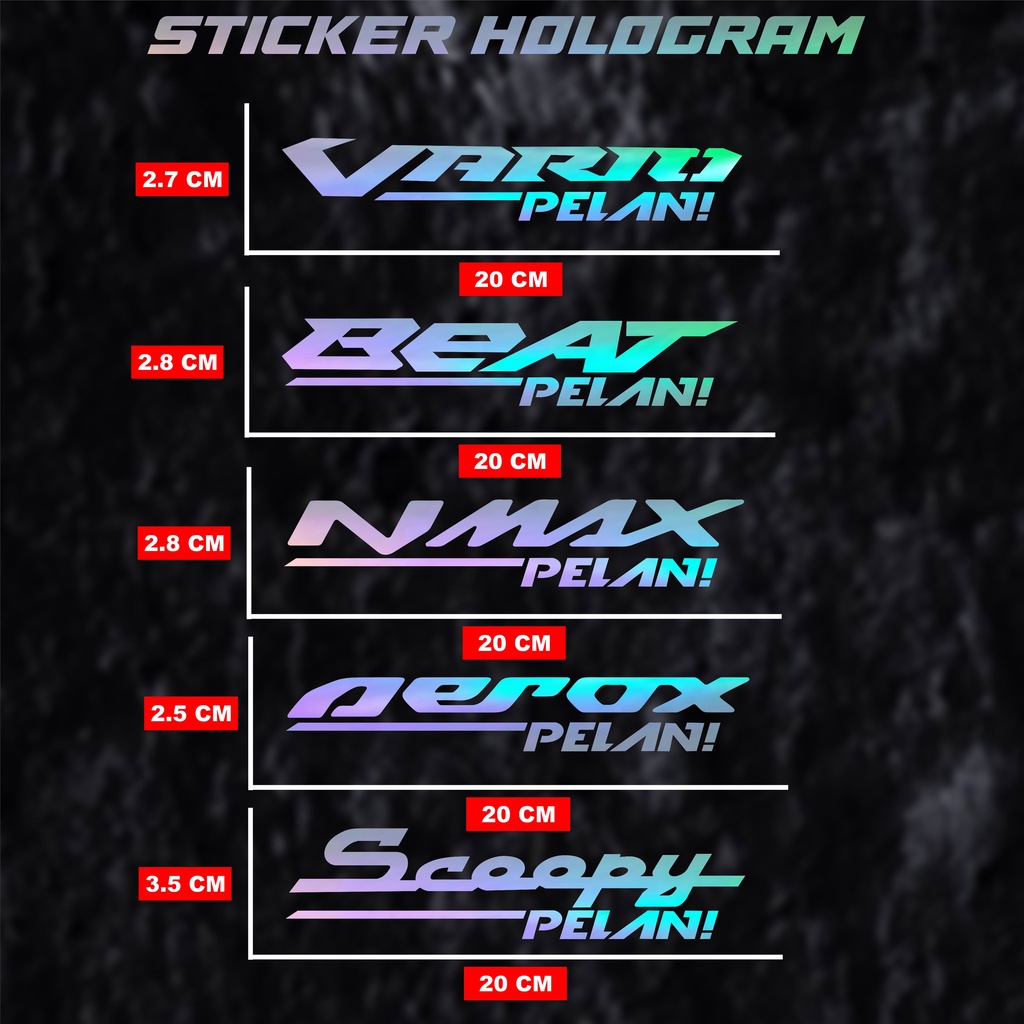 Sticker Cutting Pelan Hologram Stiker Motor Harga Per 1 Pcs