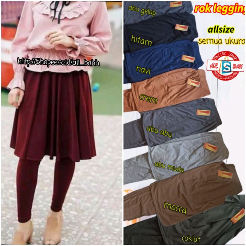 legging rok payung jumbo standar/legging rok bersepeda