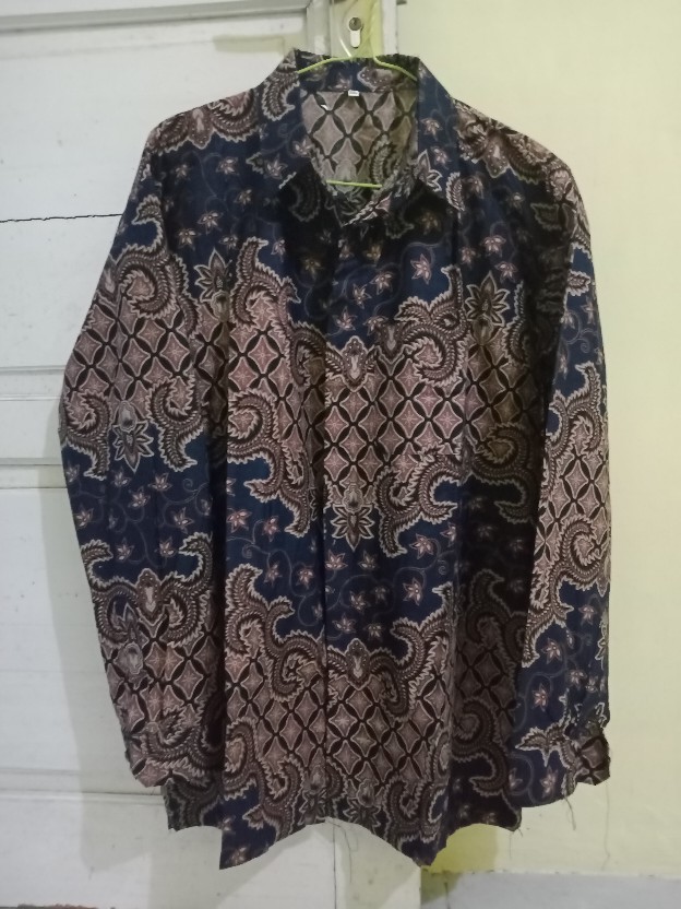 Kemeja Batik Pria Lengan Panjang  M L Xl Xxl  Bswart Batik Hrb026 Kenongo