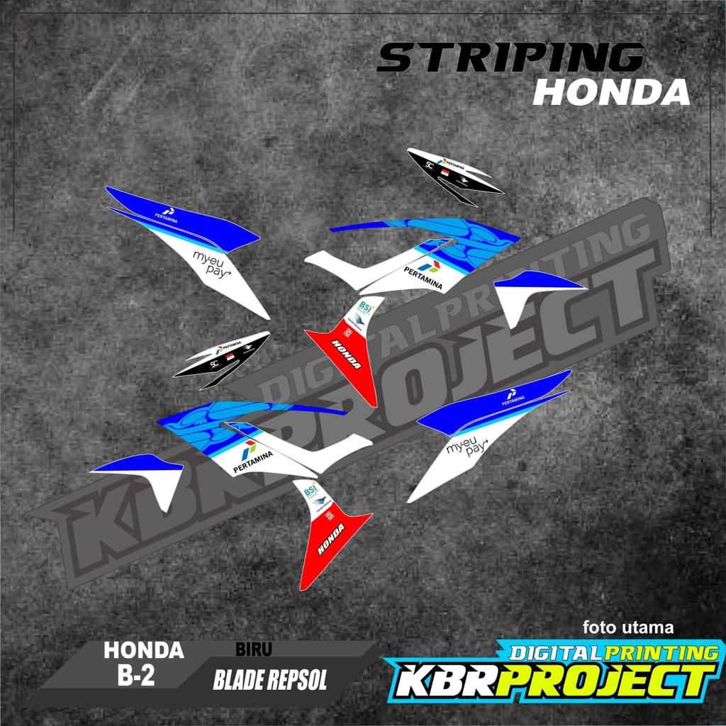 BLADE REPSOL  striping  BLADE REPSOL   motor HONDA motor sticker variasi Racing B-2 (cod) stiker