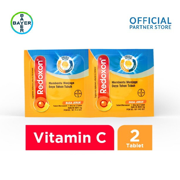 Redoxon Vitamin C, D & Zinc Rasa Jeruk 2 Sachet Shopee Indonesia