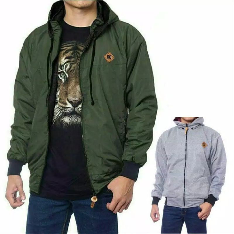 JAKET BOLAK BALIK PRIA BB DC 2in1 PARASUT FLEECE ALL SIZE FIT TO XL