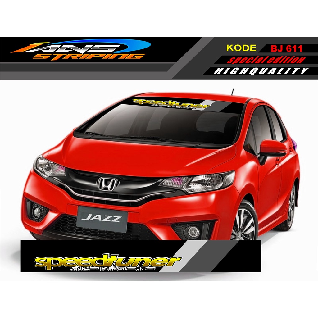 STICKER KACA DEPAN MOBIL JAZZ / BRIO / AGYA / AYLA / YARIS / MOBILIO / SEDAN BJ611