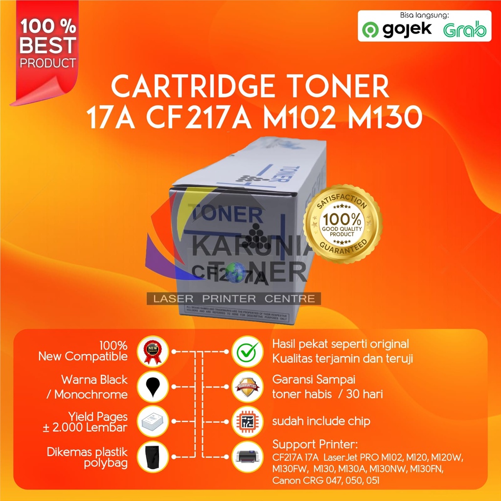 Toner Cartridge Compatible P SERIES 17A CF217A Pro M102 M102a M130 M130fw Plus Chip