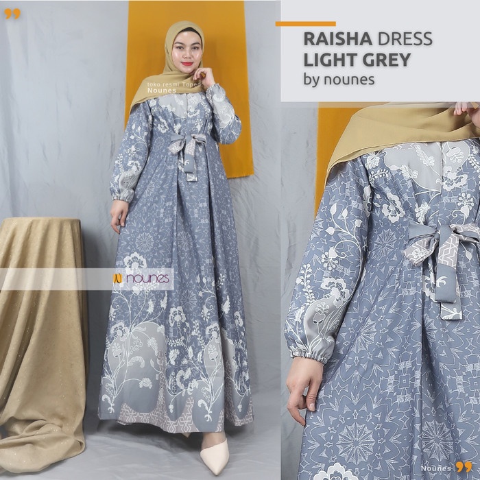 Hot Sale NOUNES RAISHA DRESS Gamis Pesta Syari Wanita Maxmara Lux Tali Ikat - LAVENDER M