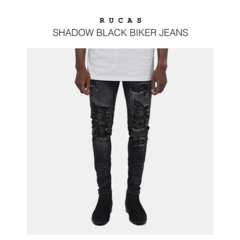 Rucas Shadow Black Biker Jeans Season 4 Size 32