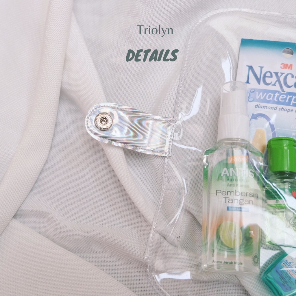 RB Pouch masker transparan multifungsi ( pouch makeup, tempat pensil)