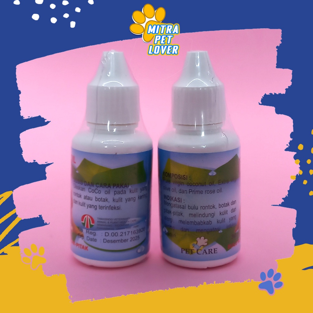 MINYAK CEGAH BULU RONTOK ANJING - CO CO OIL DOG 30 ML - ATASI BOTAK &amp; PITAK PITAK COCO DOGY LINDUNGI KULIT ALERGI- MURAH GARANSI KUALITAS ASLI ORIGINAL - PET ANIMAL HEALTHCARE &amp; VETERINARY TAMASINDO OBAT &amp; VITAMIN HEWAN BINATANG PELIHARAAN MITRAPETLOVER