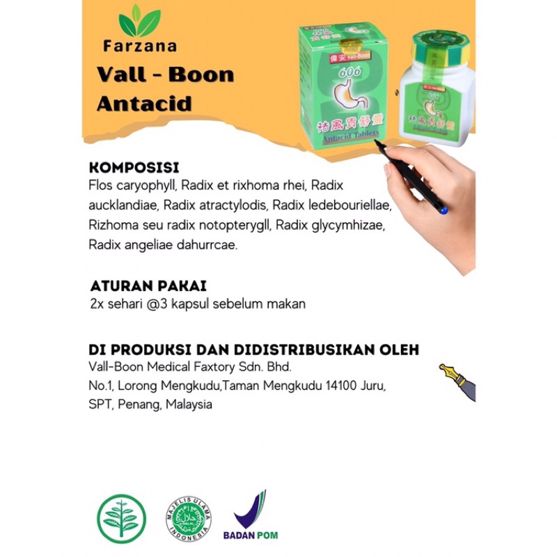 Antacid Tablets Vall Boon 606 100% Asli Original Obat Maag Ampuh