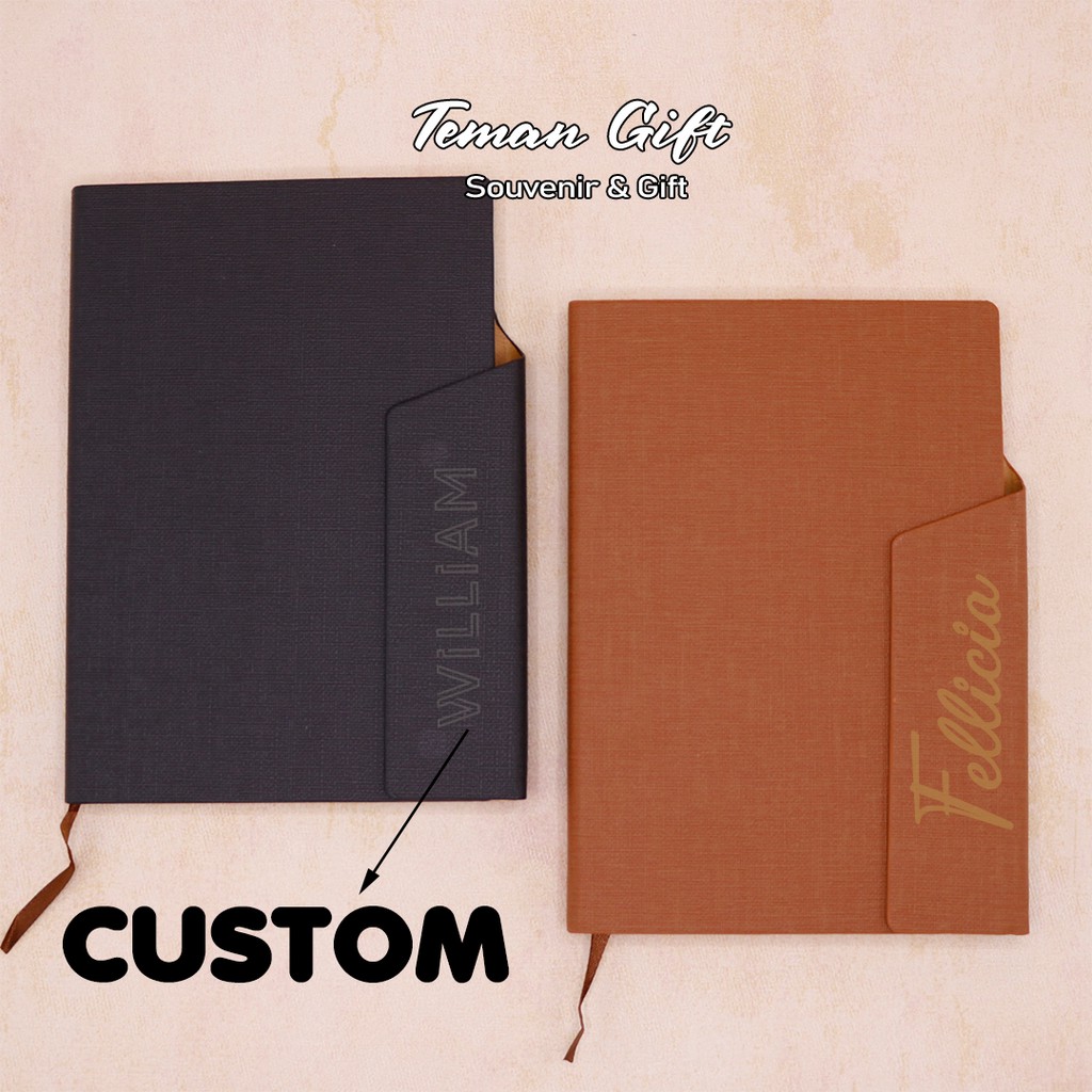 

Fabric Notebook A5 Buku Agenda Planner Hard Cover Custom Logo Nama AK 04