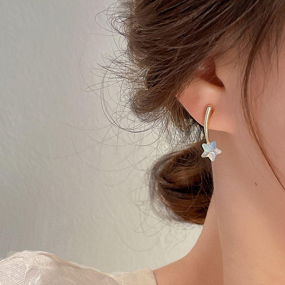 Mxbeauty Anting Menjuntai Wanita Trendi Vintage Mutiara Untuk Perempuan Asimetri Star Drop Earrings