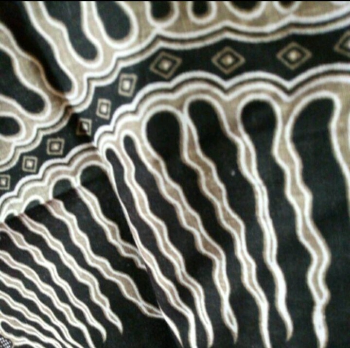 Cardi Akar Cengkir Baju Outer Batik Wanita Putih Sogan