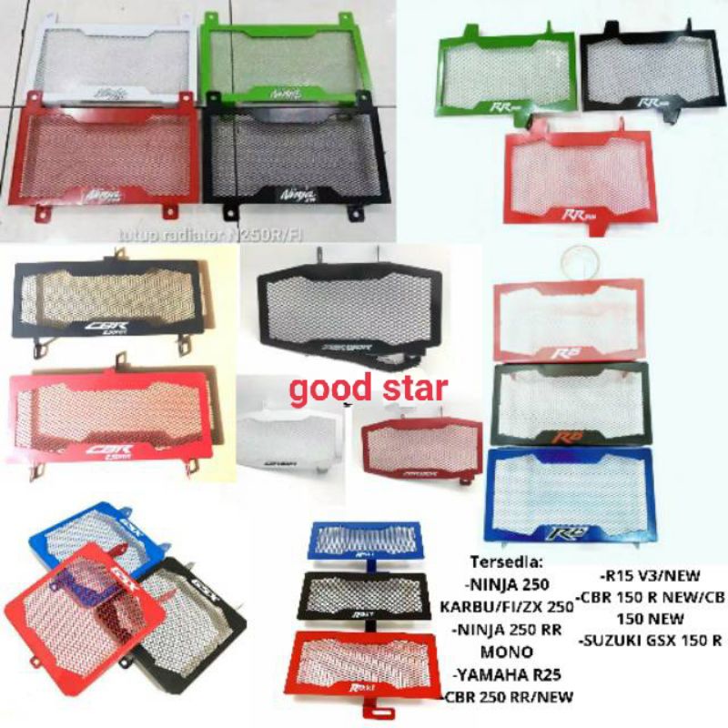 Cover Radiator Tutup Radiator Jaring Ready Motor R15 v3,Cbr150r,Cb150r,Gsx,Ninja250,R25,Cbr250r Dll