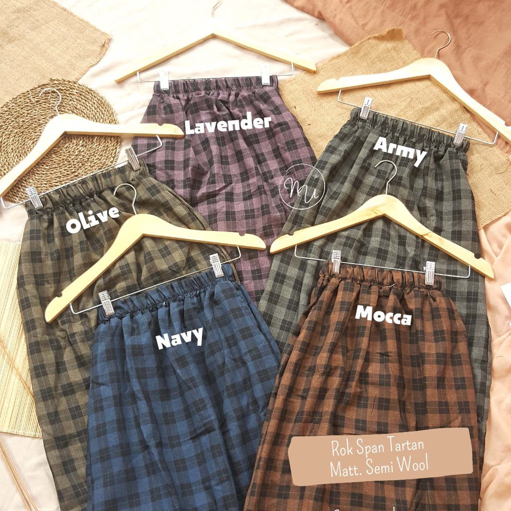 ROK SPAN TARTAN SEMI WOOL/ROK TARTAN KOTAK/TARTAN LONG SKIRT/KOREAN SKIRT