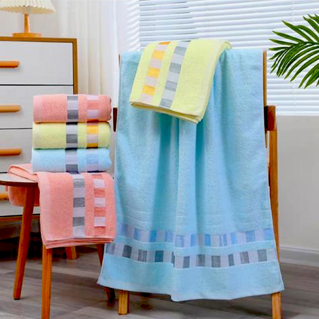 Handuk Mandi Dewasa Handuk Stripe Super Soft Polos Premium Uk 70 x 140 Termurah