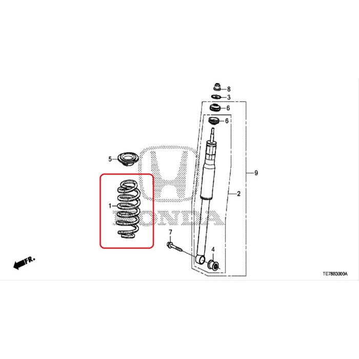 Per Spiral Per Shock Belakang Mobilio 2014-2021 Original