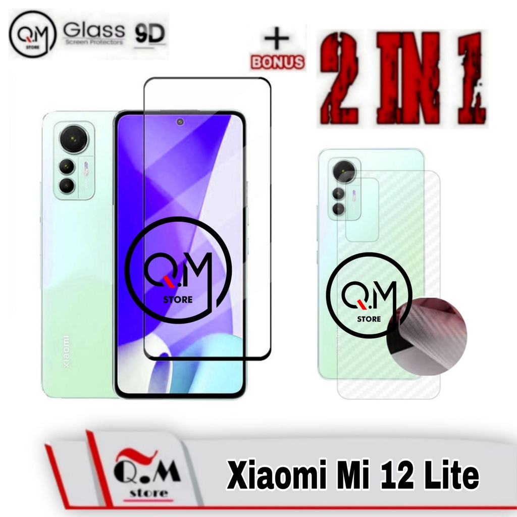 PAKET 2 IN1 Tempered Glass Layar Xiaomi Mi 12 Lite Screen Guard Anti Gores Pelindung Layar