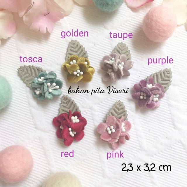 Bunga Velvet Trio  Tiny Satu Daun