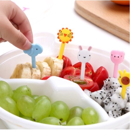 Sunshine 10pcs Garpu Buah Desain Binatang Lucu Untuk Anak