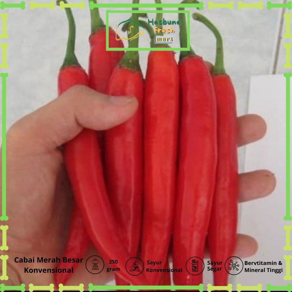 

Cabai / Cabe Besar Merah 250 Gram Konvesional HASBUNA Fresh Mart