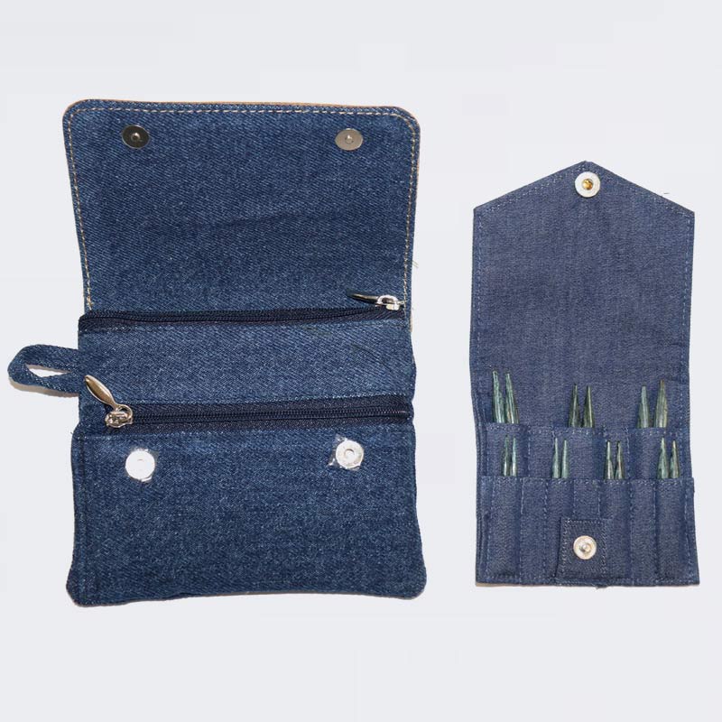 KnitPro - Denim / Indigo Wood Interchangeable Needle Set Ultra Short &amp; Normal