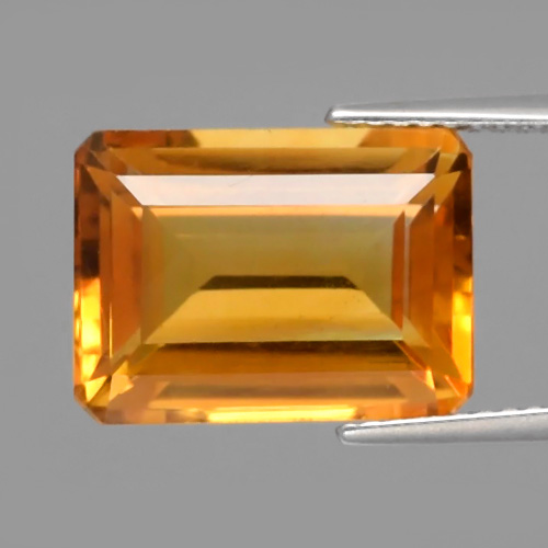 Certified VS Octagon 8.13ct 13x10x7mm Natural Medium Orangey Yellow Citrine, Brazil CT115