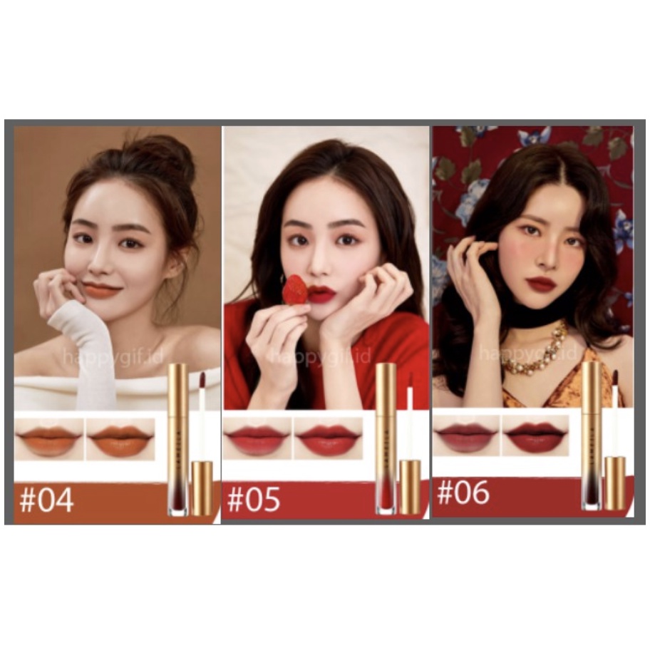 LAMEILA LIPSTICK LIP GLOSS LIP GLAZE GOLD LONG LAST TAHAN LAMA WARNA MERAH PELEMBAB BIBIR LA013