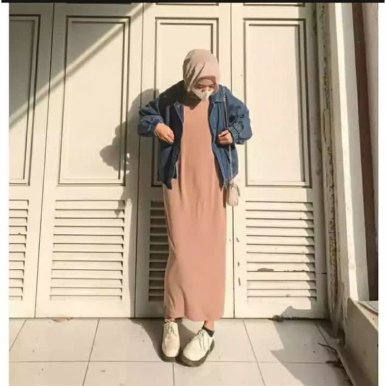 INNER DRESS SPAN KNIT LEKBONG BAHAN MANGO KNIT PREMIUM