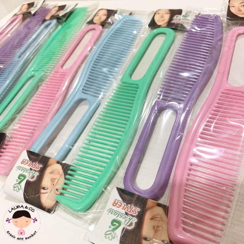 Sisir Warna Lubang Salon 12pc Murah souvenir Grosir lusinan