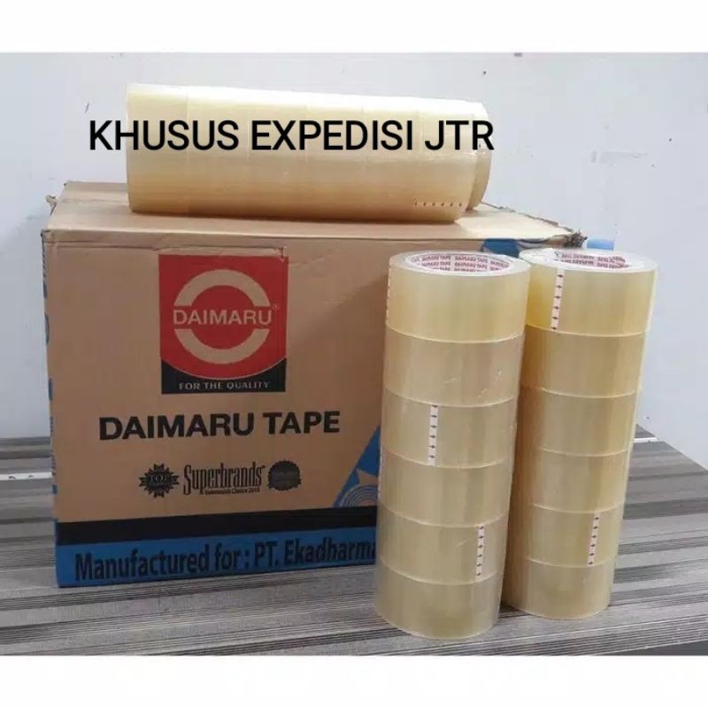 

[KHUSUS EXPEDISI JTR] LAKBAN DAIMARU BENING/COKLAT 1 Dus Isi 72 rol/pcs (48 mm x 90 yard)