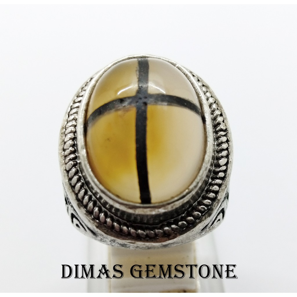 Cincin Batu Akik Tapak Jalak Obsidin Top Quality