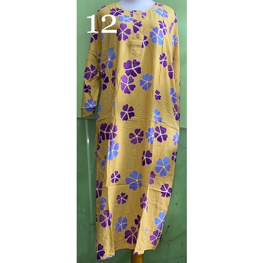 DASTER PENDEK LENGAN 3/4 LD 115CM KENCANA UNGU LABEL BIRU-12