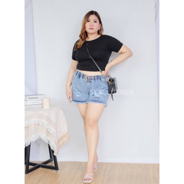 CELANA JEANS WANITA RUBBER SNOW SHORT