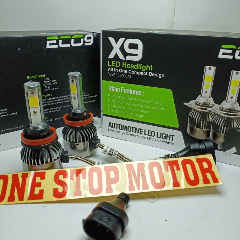 New LAMPU LED H4 Fog Lamp H11 H8 H16 Mobil X9 ECO9 3Warna white yellow dan warm white